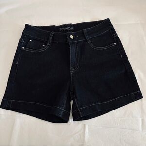 QQMY Women’s Shorts -Black Denim & Metallic Decorative Pockets - Size 3-4